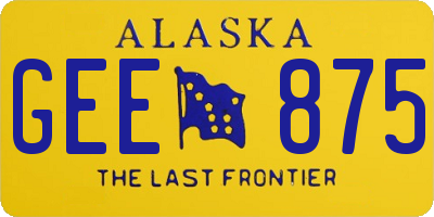 AK license plate GEE875