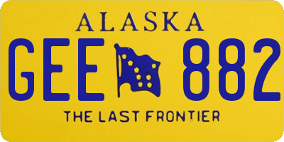 AK license plate GEE882