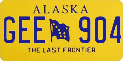 AK license plate GEE904