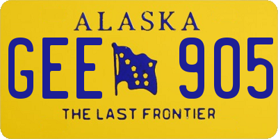 AK license plate GEE905
