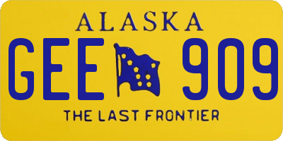 AK license plate GEE909