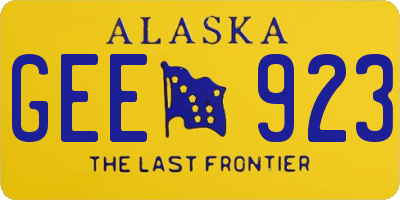 AK license plate GEE923
