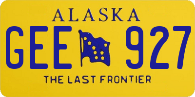 AK license plate GEE927