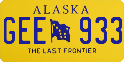 AK license plate GEE933