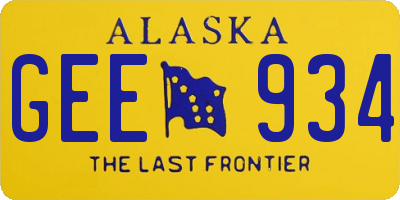 AK license plate GEE934