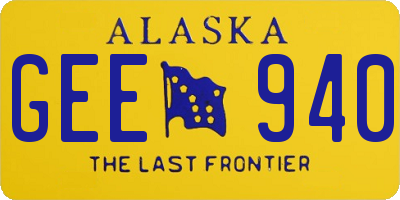 AK license plate GEE940