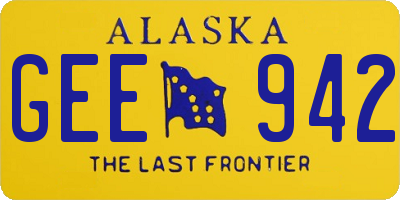 AK license plate GEE942