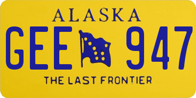AK license plate GEE947
