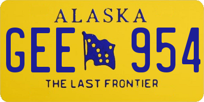 AK license plate GEE954