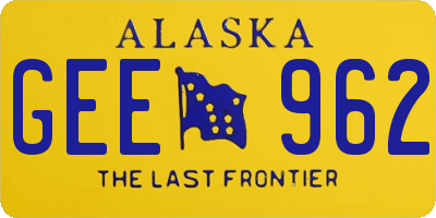 AK license plate GEE962