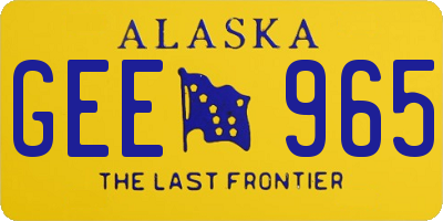 AK license plate GEE965