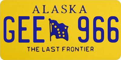 AK license plate GEE966