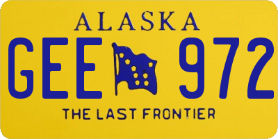 AK license plate GEE972