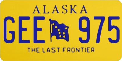 AK license plate GEE975