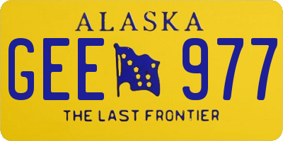 AK license plate GEE977