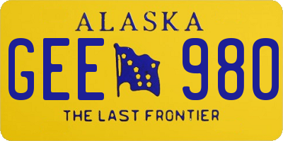 AK license plate GEE980