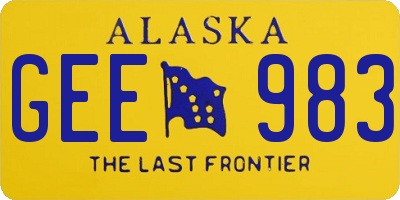 AK license plate GEE983