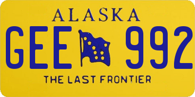 AK license plate GEE992