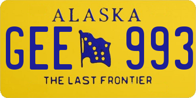 AK license plate GEE993