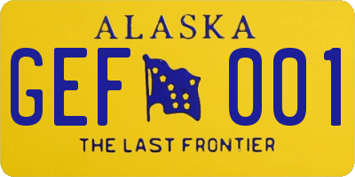 AK license plate GEF001