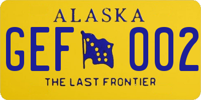 AK license plate GEF002