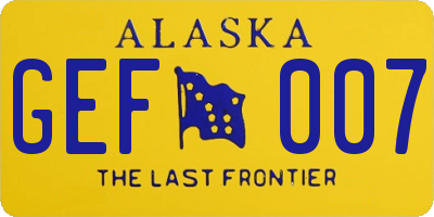 AK license plate GEF007