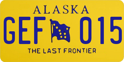 AK license plate GEF015