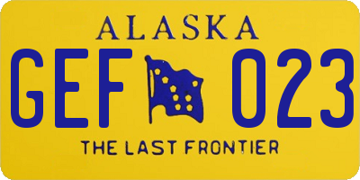 AK license plate GEF023