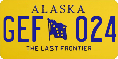 AK license plate GEF024