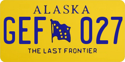 AK license plate GEF027