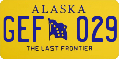 AK license plate GEF029