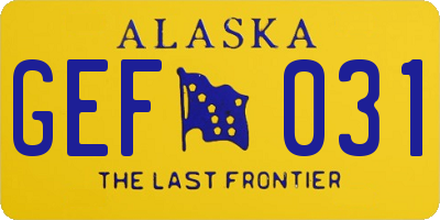AK license plate GEF031