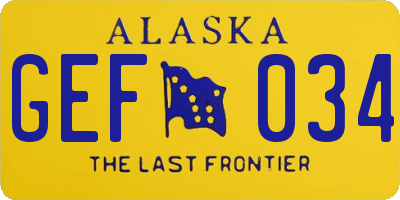 AK license plate GEF034