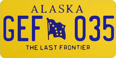 AK license plate GEF035