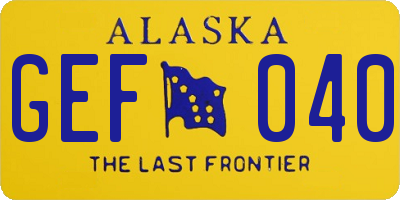 AK license plate GEF040