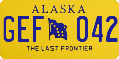 AK license plate GEF042