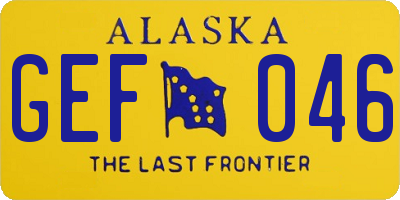 AK license plate GEF046