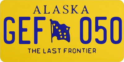 AK license plate GEF050