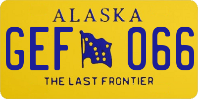 AK license plate GEF066