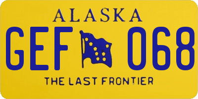 AK license plate GEF068