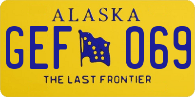 AK license plate GEF069