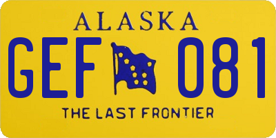 AK license plate GEF081