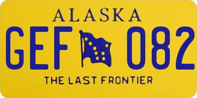 AK license plate GEF082