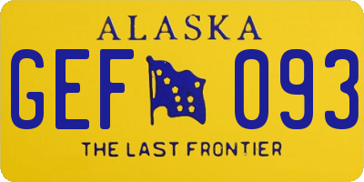 AK license plate GEF093
