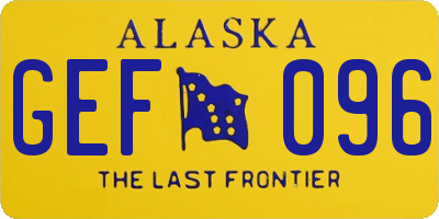 AK license plate GEF096