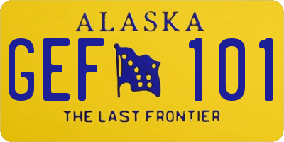 AK license plate GEF101