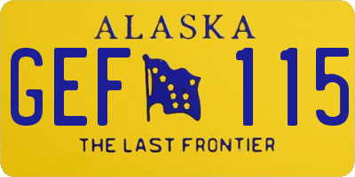 AK license plate GEF115