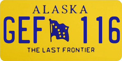 AK license plate GEF116
