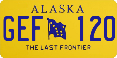 AK license plate GEF120