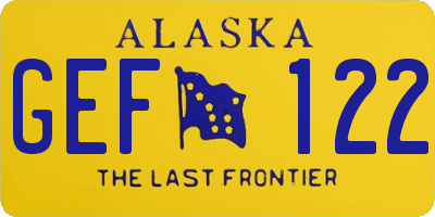 AK license plate GEF122